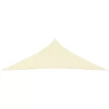 krémszínű háromszögű oxford-szövet napvitorla 5 x 5 x 6 m