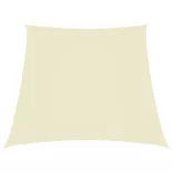 krémszínű trapéz alakú oxford-szövet napvitorla 2/4 x 3 m