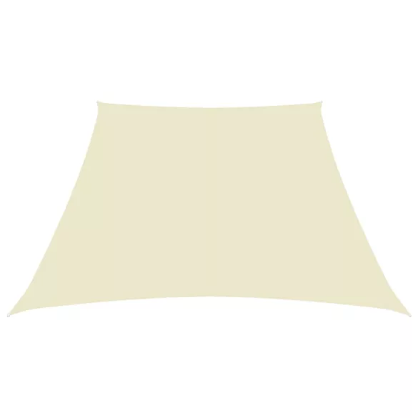 krémszínű trapéz alakú oxford-szövet napvitorla 2/4 x 3 m