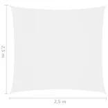fehér négyzet alakú oxford-szövet napvitorla 2,5 x 2,5 m