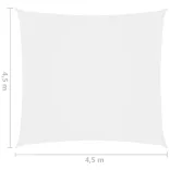 fehér négyzet alakú oxford-szövet napvitorla 4,5x4,5 m