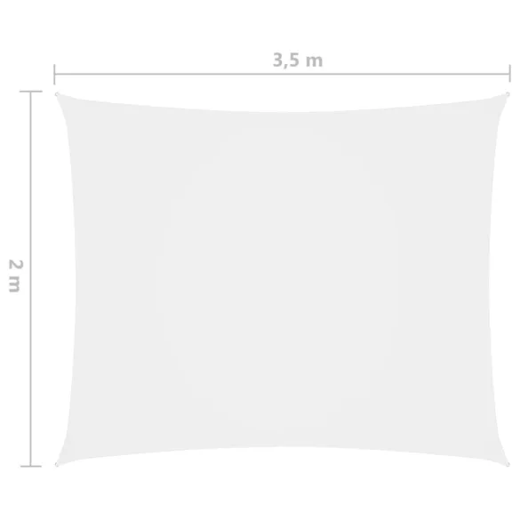 fehér téglalap alakú oxford-szövet napvitorla 2 x 3,5 m