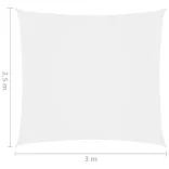 fehér téglalap alakú oxford-szövet napvitorla 2,5 x 3 m