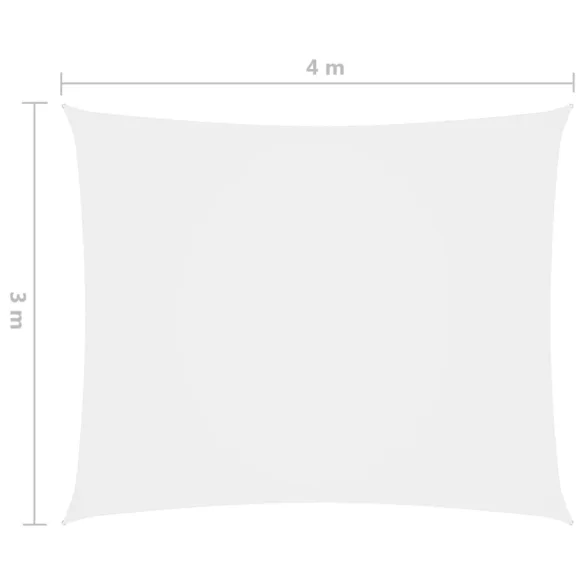 fehér téglalap alakú oxford-szövet napvitorla 3 x 4 m