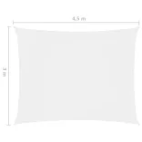 fehér téglalap alakú oxford-szövet napvitorla 3 x 4,5 m