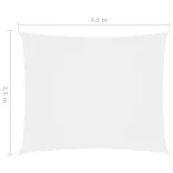 fehér téglalap alakú oxford-szövet napvitorla 3,5 x 4,5 m