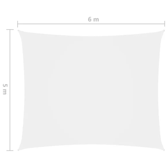 fehér téglalap alakú oxford-szövet napvitorla 5 x 6 m