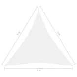 fehér háromszögű oxford-szövet napvitorla 3 x 3 x 3 m
