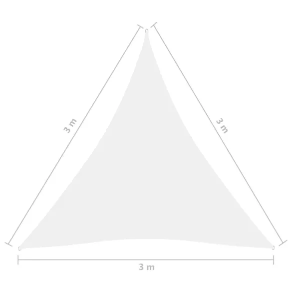 fehér háromszögű oxford-szövet napvitorla 3 x 3 x 3 m