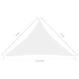fehér háromszögű oxford-szövet napvitorla 3 x 3 x 4,24 m
