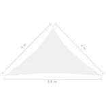 fehér háromszög alakú oxford-szövet napvitorla 4 x 4 x 5,8 m