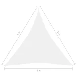 fehér háromszögű oxford-szövet napvitorla 5 x 5 x 5 m