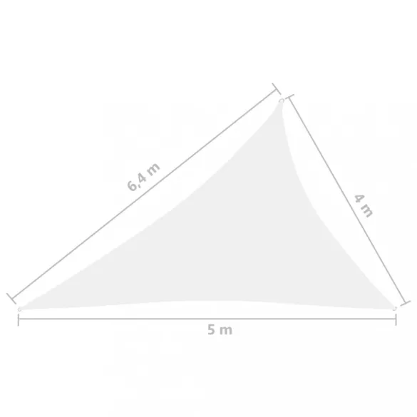 fehér háromszögű oxford-szövet napvitorla 4 x 5 x 6,4 m