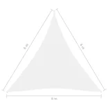fehér háromszögű oxford-szövet napvitorla 6 x 6 x 6 m