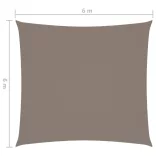 tópszínű négyzet alakú oxford-szövet napvitorla 6 x 6 m