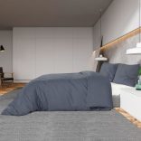 antracitszürke mikroszálas ágyneműhuzat-garnitúra 200 x 200 cm