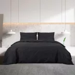 fekete mikroszálas ágyneműhuzat-garnitúra 240 x 220 cm