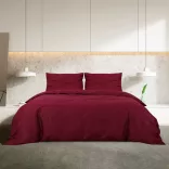 bordó mikroszálas ágyneműhuzat-garnitúra 200 x 200 cm
