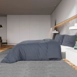 antracitszürke pamut ágyneműhuzat-garnitúra 200 x 200 cm