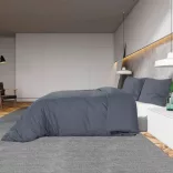antracitszürke pamut ágyneműhuzat-garnitúra 200 x 220 cm