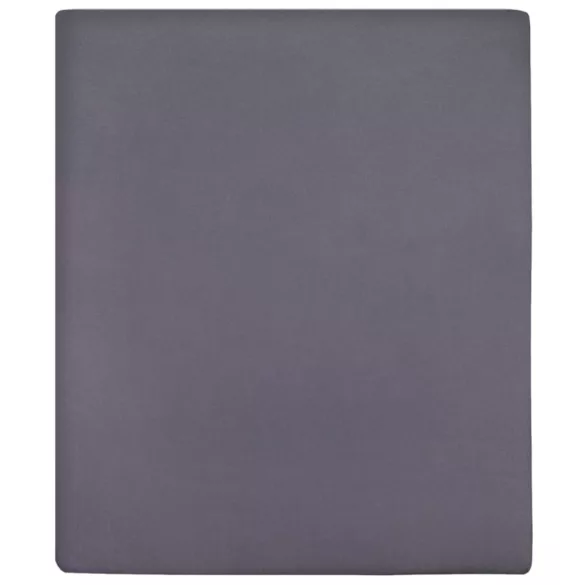 antracitszürke pamutdzsörzé gumis lepedő 100 x 200 cm