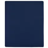 tengerészkék pamutdzsörzé gumis lepedő 140 x 200 cm