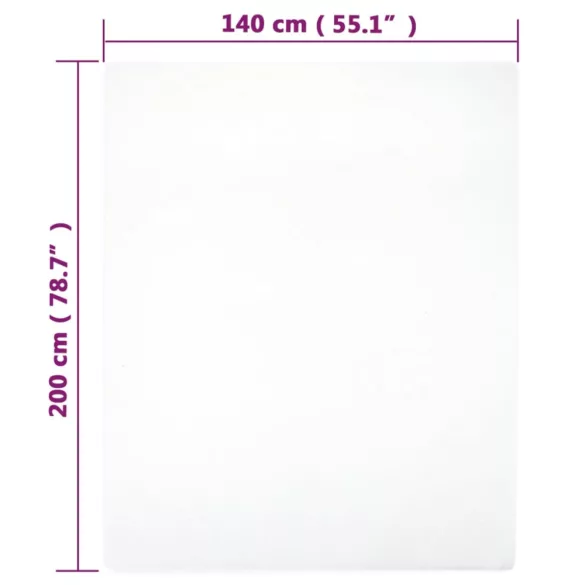 fehér pamutdzsörzé gumis lepedő 140 x 200 cm