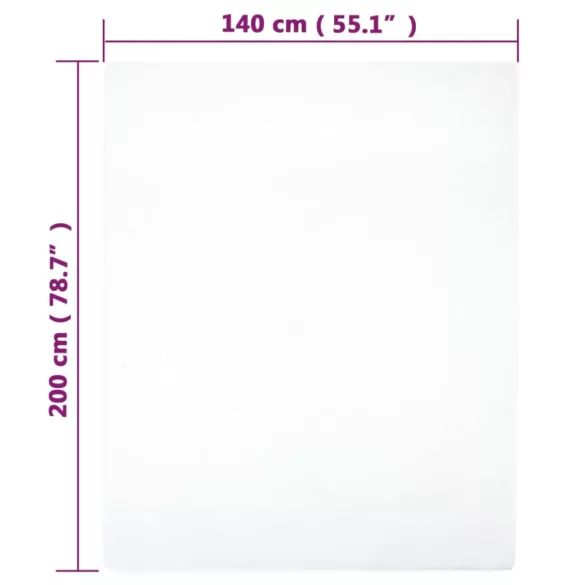 2 db fehér pamutdzsörzé gumis lepedő 140 x 200 cm