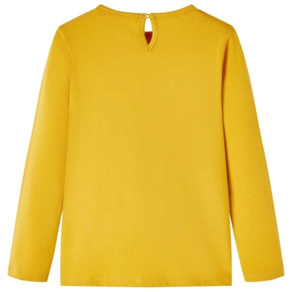 Sötét okker hosszú ujjú gyerekpóló 128