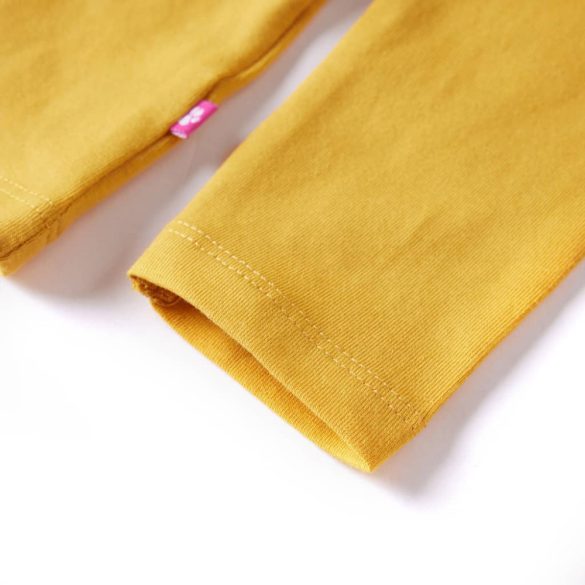 Sötét okker hosszú ujjú gyerekpóló 128