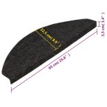 15 db antracitszürke öntapadó lépcsőszőnyeg 65x22,5x3,5 cm