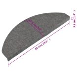 15 db szürke öntapadó lépcsőszőnyeg 65x22,5x3,5 cm