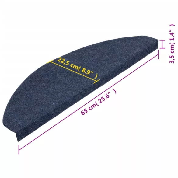 15 db kék öntapadó lépcsőszőnyeg 65x22,5x3,5 cm