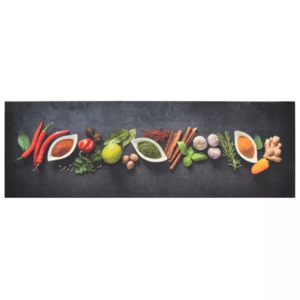 mosható fűszermintás bársony konyhaszőnyeg 60x180 cm