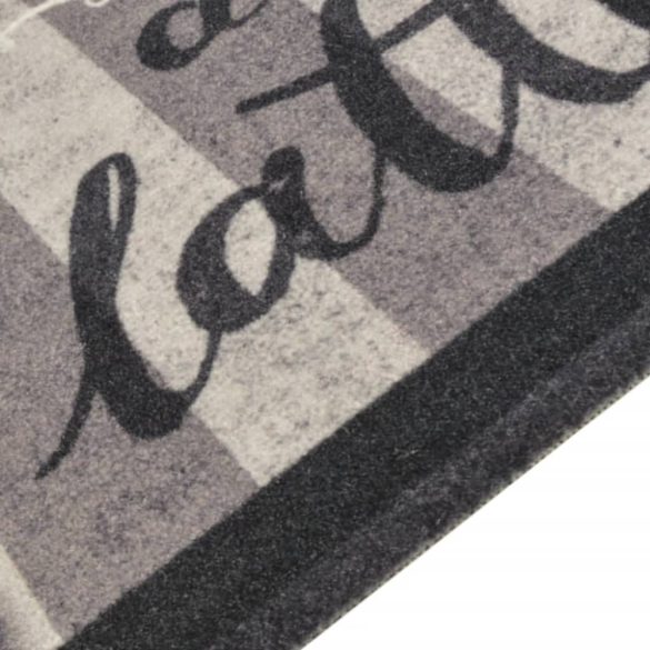 fekete mosható coffee feliratos bársony konyhaszőnyeg 45x150 cm