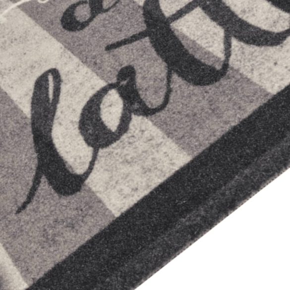 fekete mosható coffee feliratos bársony konyhaszőnyeg 60x300 cm