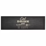 fekete mosható feliratos bársony konyhaszőnyeg 60x180 cm