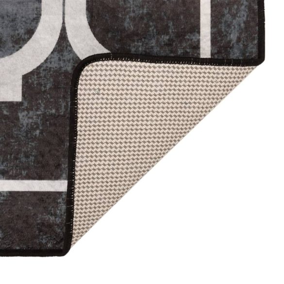 fekete-fehér mosható szőnyeg 80 x 300 cm