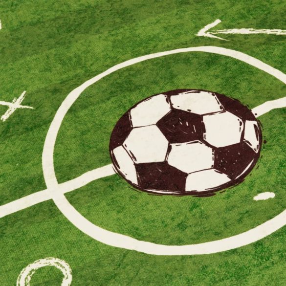 zöld mosható futballpálya gyerekszőnyeg 160x230 cm