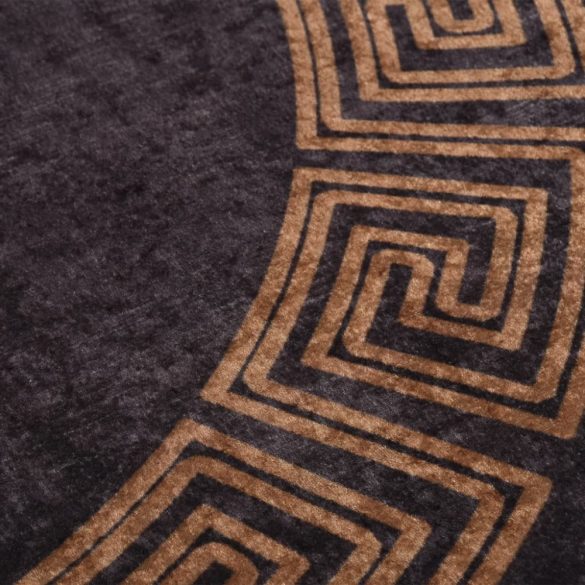 fekete és arany mosható szőnyeg Ø 200 cm