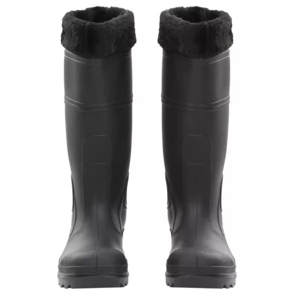 fekete PVC 38-as esőcsizma kivehető zoknival