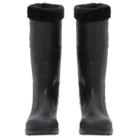 fekete PVC 41-es esőcsizma kivehető zoknival