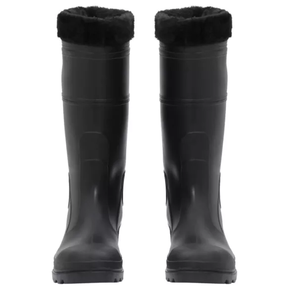 fekete PVC 41-es esőcsizma kivehető zoknival
