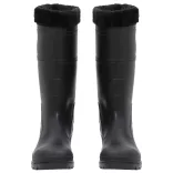 fekete PVC 42-es esőcsizma kivehető zoknival
