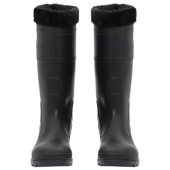 fekete PVC 42-es esőcsizma kivehető zoknival