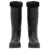 fekete PVC 43-as esőcsizma kivehető zoknival