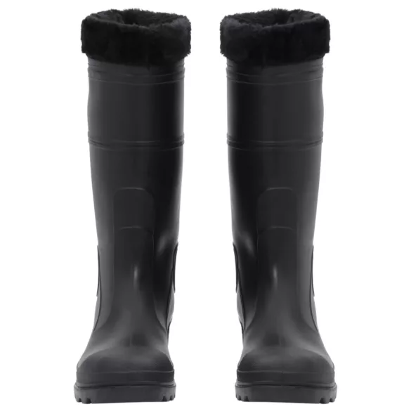 fekete PVC 43-as esőcsizma kivehető zoknival