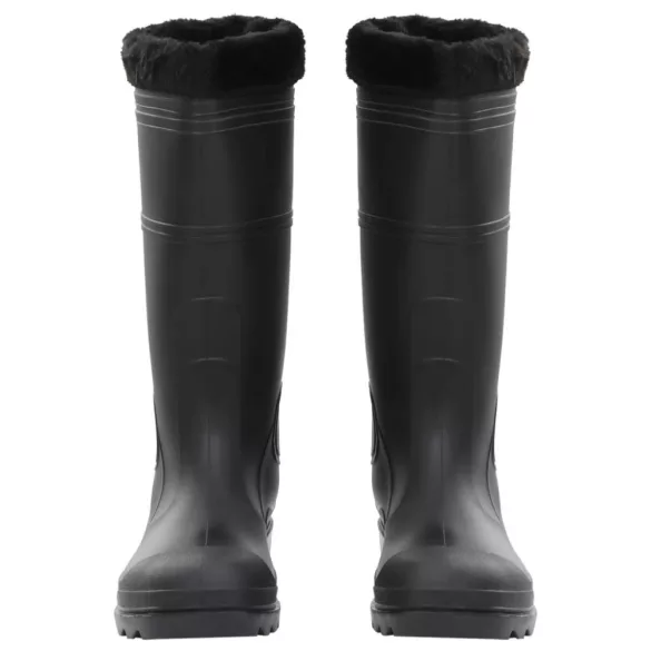 fekete PVC 44-es esőcsizma kivehető zoknival