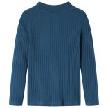 Tengerészkék hosszú ujjú bordázott gyerekpóló 128