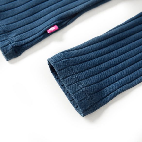 Tengerészkék hosszú ujjú bordázott gyerekpóló 128